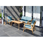 Bandrele Teak Outdoor Conversation - Set of 4 - Green/Natural