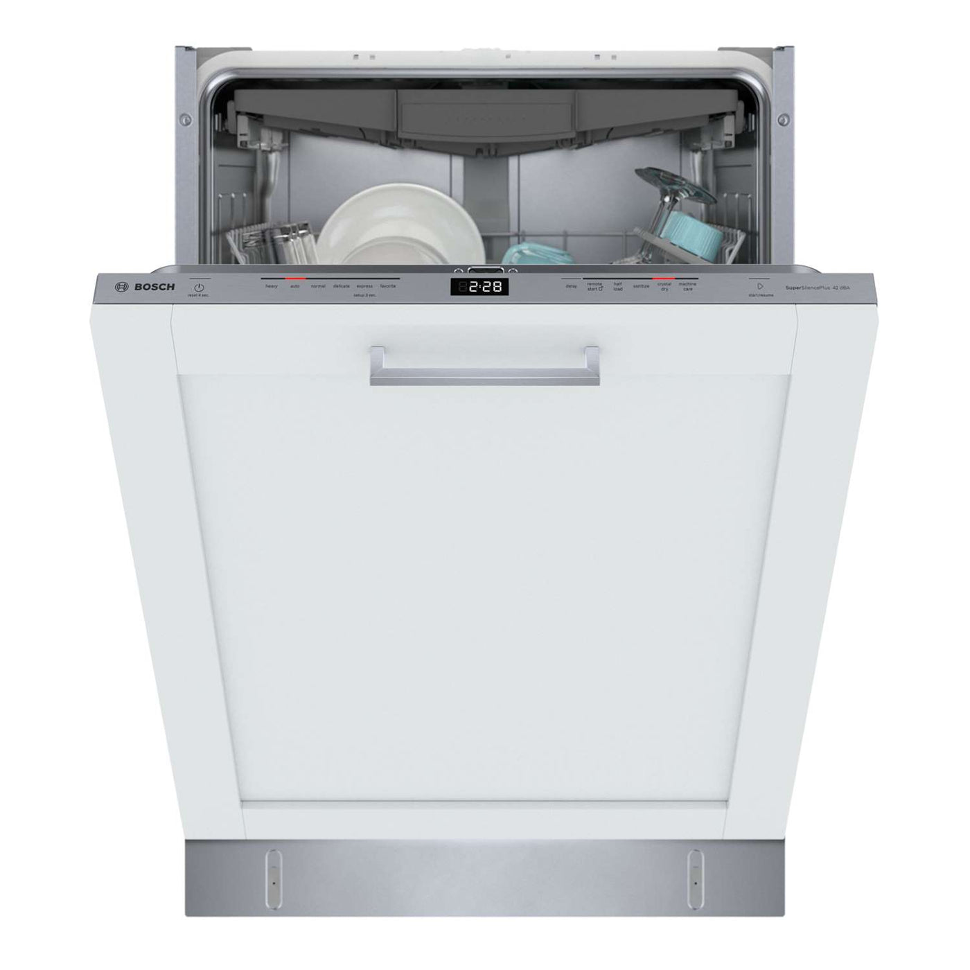 Bosch Custom Panel-Ready 24-Inch Smart Built-In Dishwasher with Home Connect, CrystalDry, Third Rack, 42 dBA - SHV78B73UC