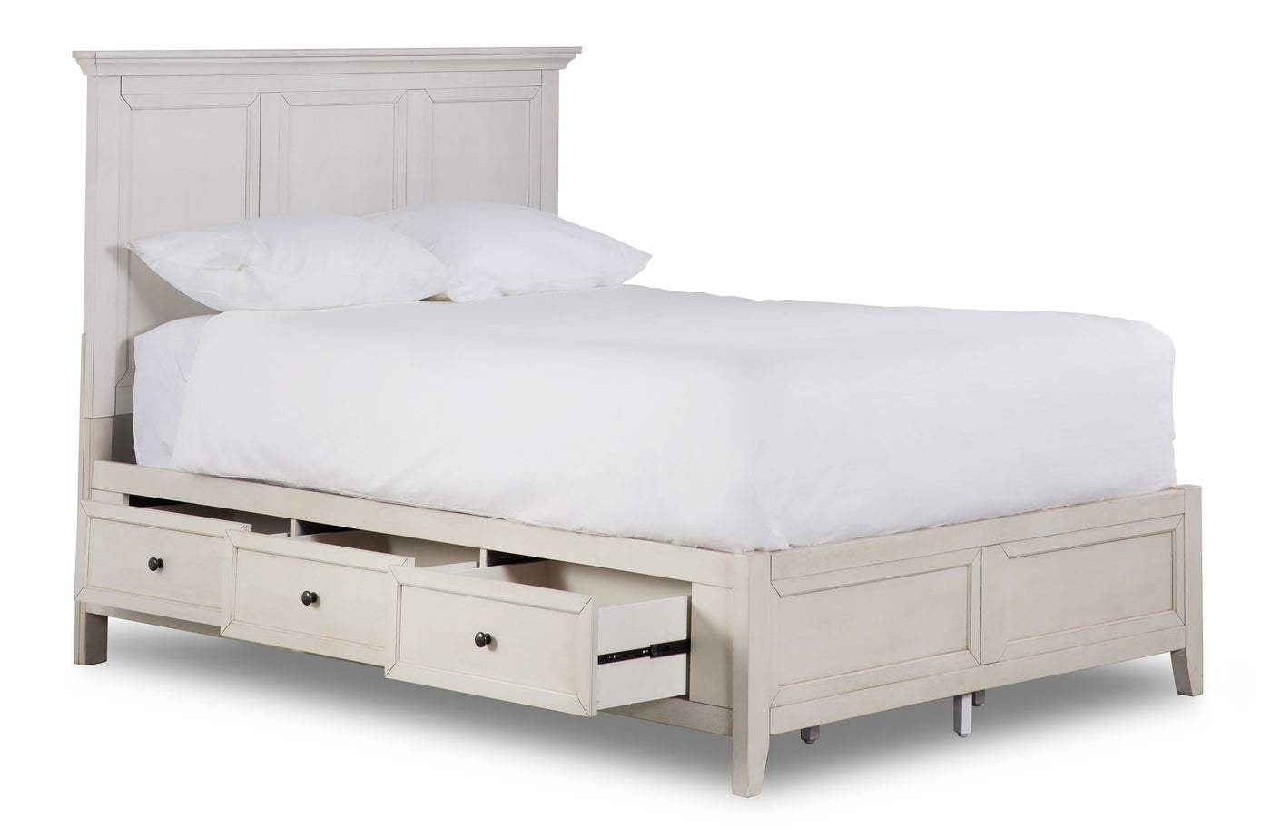 San Mateo 3-Piece King Storage Bed - Antique White