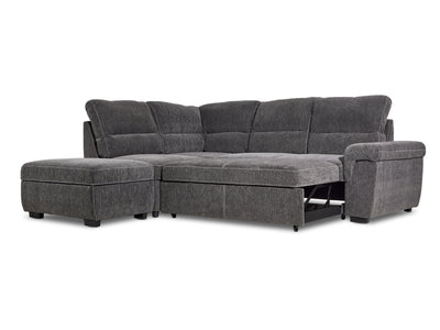 Serafina 4-Piece Sectional with Right Facing Pop-Up Bed - Charcoal