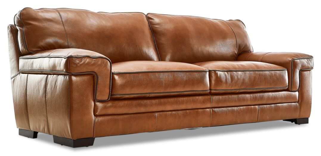 Stampede Leather Sofa and Chair Set Chestnut Leon s