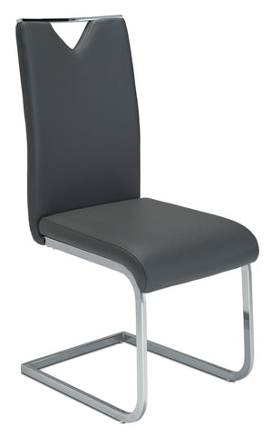 Skyline Side Chair - Charcoal, Chrome