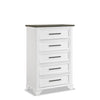 Abigail 5 Drawer Chest - White and Grey