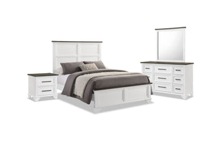 Abigail 6-Piece Full Bedroom Package - White and Grey