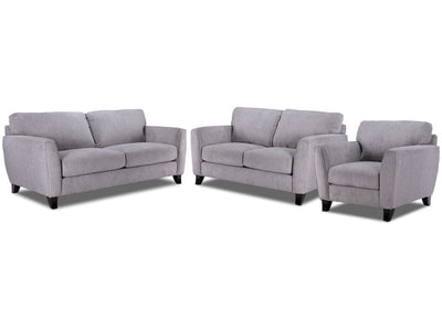 Alyssa Sofa, Loveseat & Chair Set- Pebble