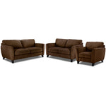 Alyssa Sofa, Loveseat & Chair Set- Latte