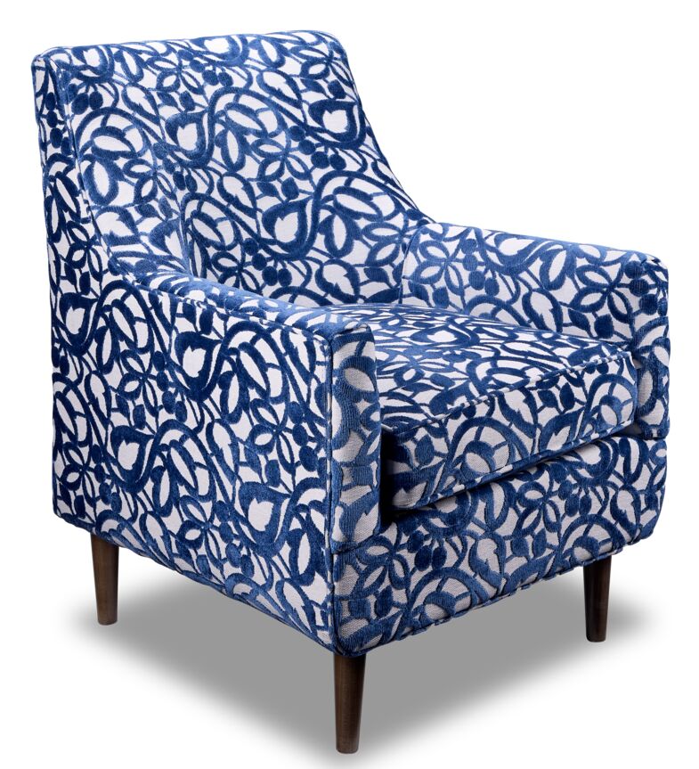 Amelia Accent Chair - Aqua and Grey