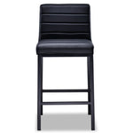Amos Counter Height Stool - Black Leather Look