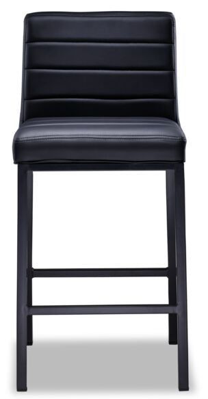 Amos Counter Height Stool - Black Leather Look