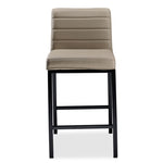 Amos Counter Height Stool - Beige Leather Look