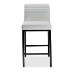 Amos Counter Height Stool - White Leather Look