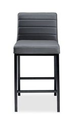 Amos Counter Height Stool - Grey Leather Look