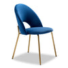Aurora Side Chair - Blue, Gold