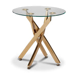 Aurora End Table - Glass and Gold