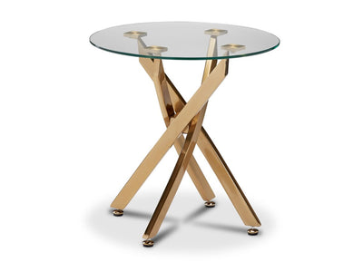 Aurora End Table - Glass and Gold