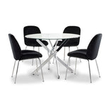 Avery II 5-Piece Dining Set - Black, Chrome