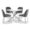Avery II 5-Piece Dining Set - Grey, Chrome