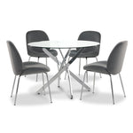 Avery II 5-Piece Dining Set - Grey, Chrome