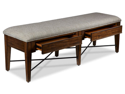 Bay Creek Bench - Toasted Nutmeg, Fog Fabric