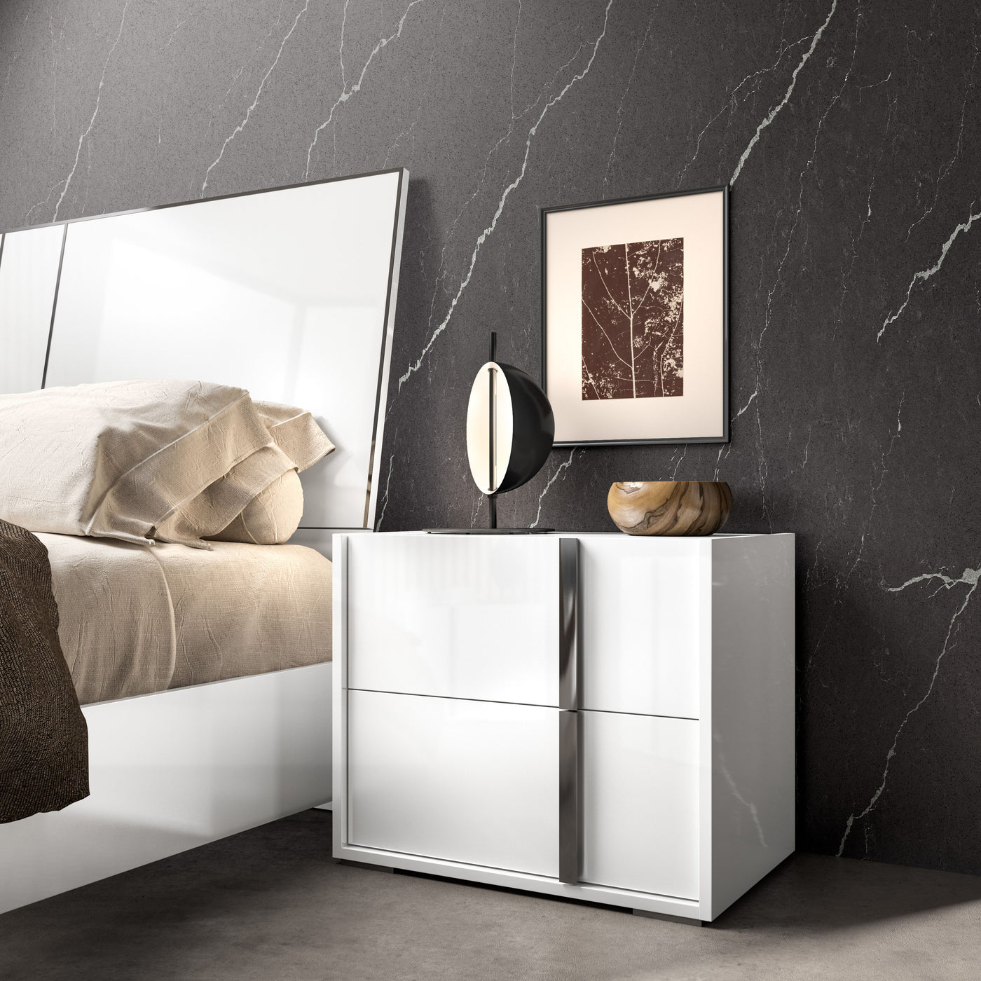 Bianca 6-Piece Queen Bedroom Package - White Lacquer