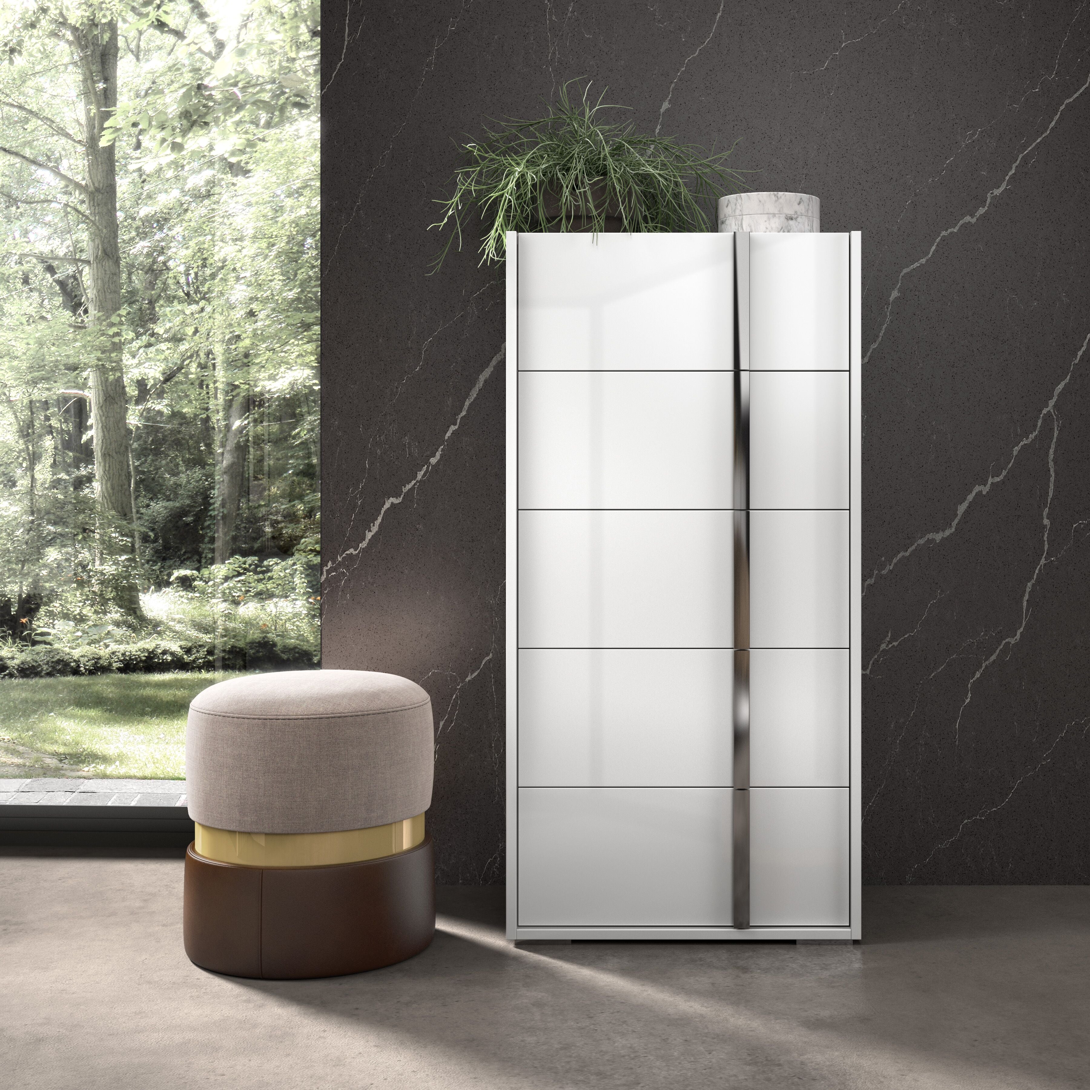 Bianca 5 Drawer Chest - White Lacquer