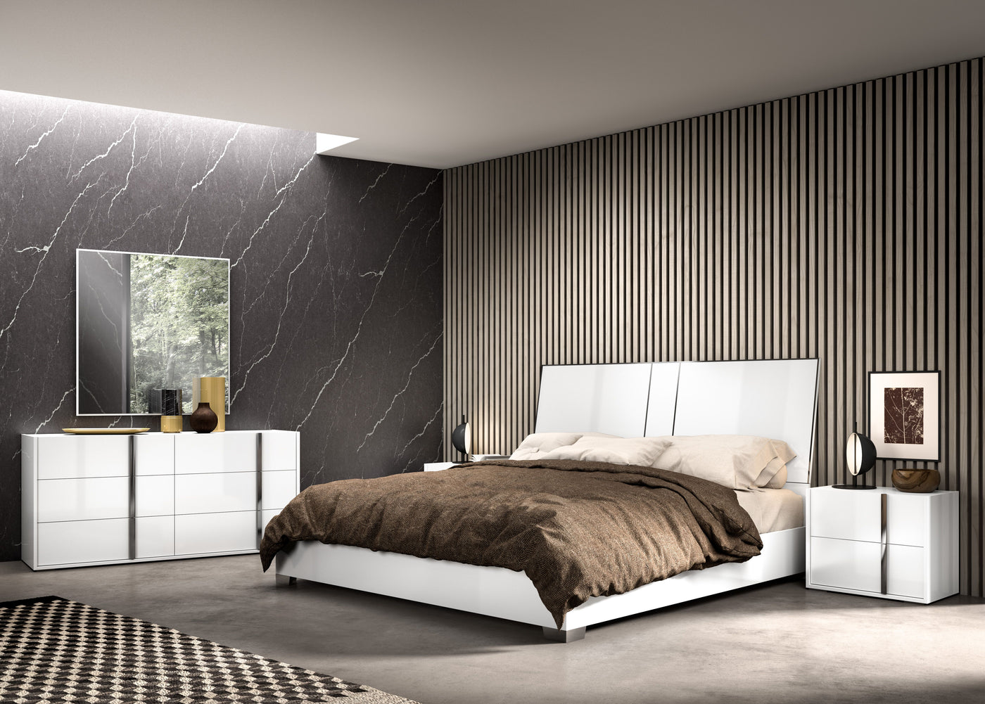 Bianca 6-Piece King Bedroom Package - White Lacquer
