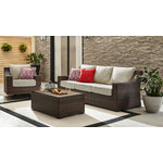 Brookland - Outdoor Swivel Chair - Brown, Beige