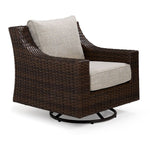 Brookland - Outdoor Swivel Chair - Brown, Beige