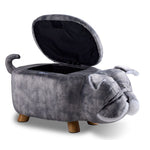 Bulldog Storage Ottoman - Grey