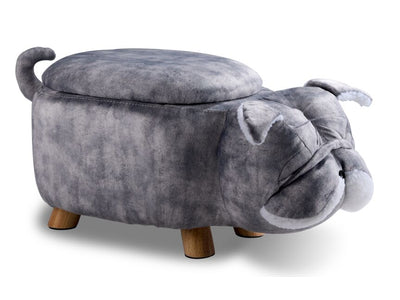 Bulldog Storage Ottoman - Grey