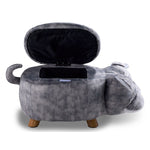Bulldog Storage Ottoman - Grey