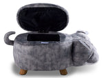 Bulldog Storage Ottoman - Grey