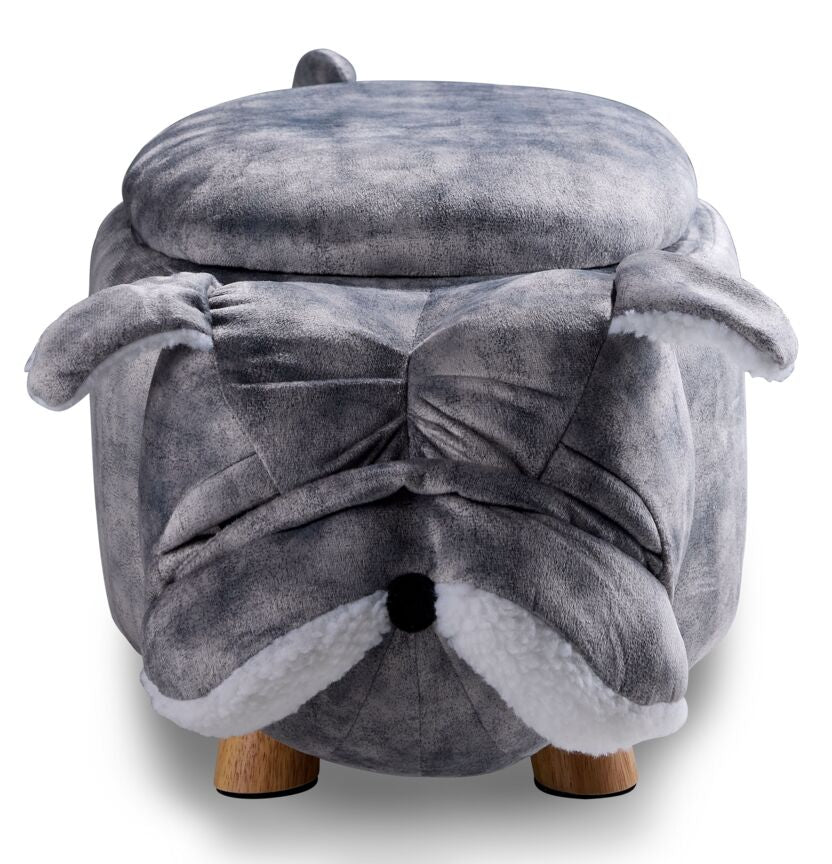 Bulldog Storage Ottoman - Grey