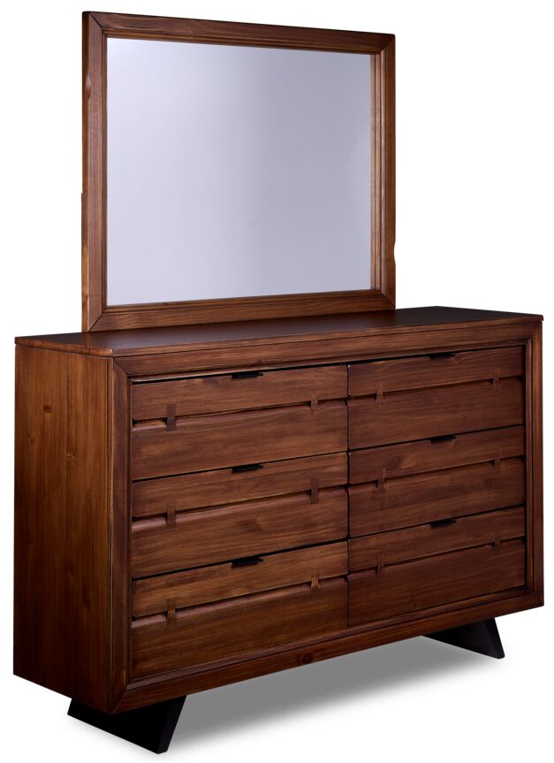 Camila 6-Drawer Dresser - Rustic Brown