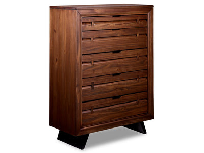 Camila 5 Drawer Chest - Rustic Brown