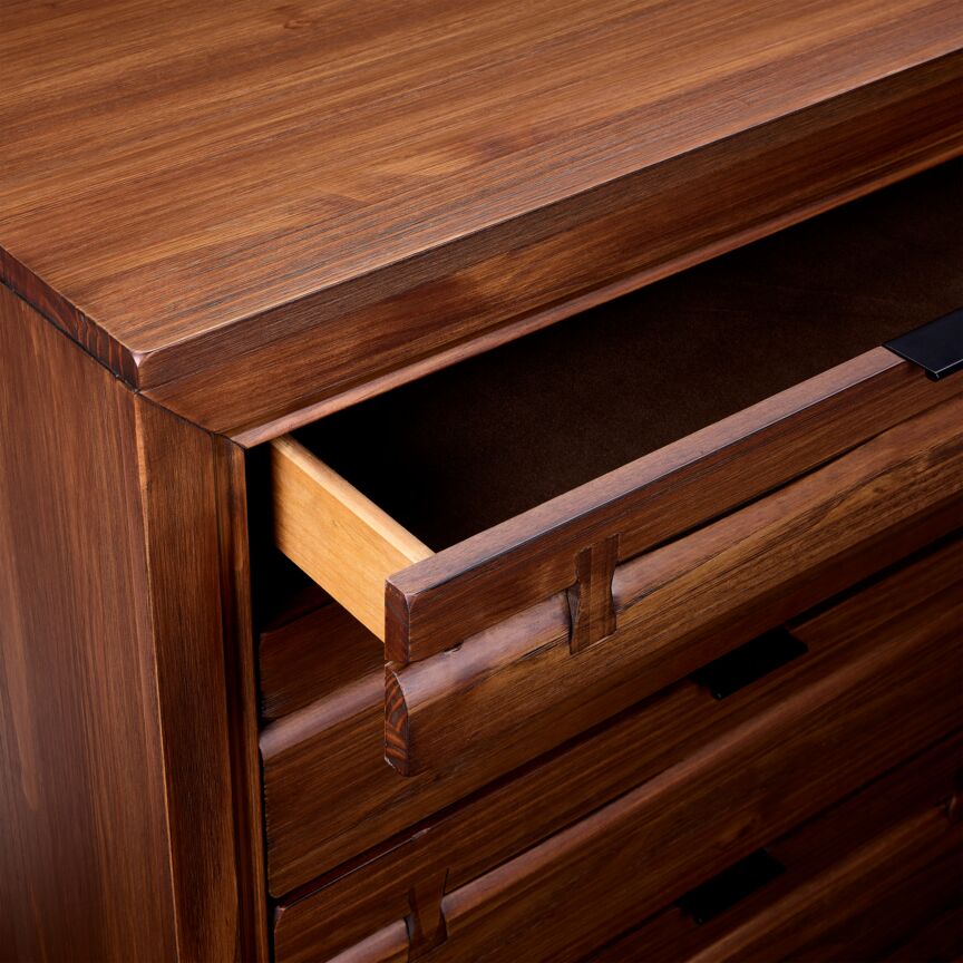 Camila 5 Drawer Chest - Rustic Brown