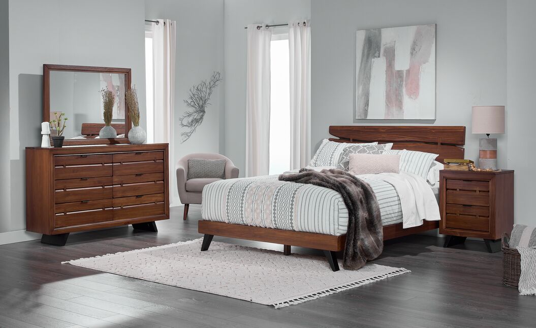Camila 6-Piece King Bedroom Package - Rustic Brown
