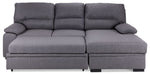 Camille Pop-Up Sofa Bed with Right-Facing Chaise- Grey, Charcoal