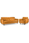 Carlino Leather Sofa and Chair Set - Honey Yellow | Leon's