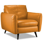 Carlino Leather Chair - Honey Yellow