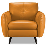 Carlino Leather Chair - Honey Yellow