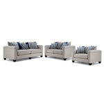 Charice Sofa, Loveseat & Chair and a Half Set - Putty