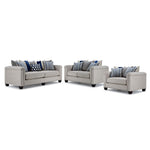 Charice Sofa, Loveseat & Chair and a Half - Putty