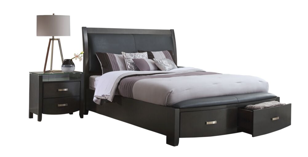 Cinema 6-Piece Queen Storage Bedroom Package - Charcoal