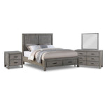 Copeland 6-Piece Queen Storage Bedroom Package - Wire-Brushed Grey