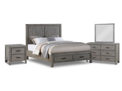 Copeland 6-Piece King Storage Bedroom Package - Wire-Brushed Grey