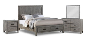 Copeland 6-Piece King Storage Bedroom Package - Wire-Brushed Grey