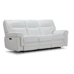 Cosmic Dual Power Reclining Sofa and Loveseat Set - White