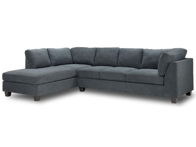 Cosmo 2-Piece Sectional with Left Facing Chaise - Dark Grey