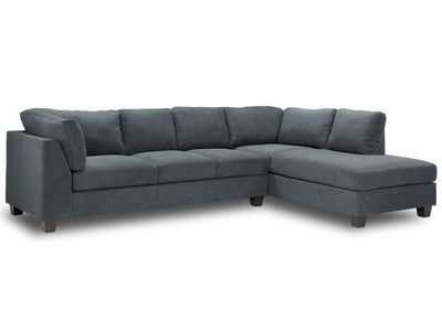 Cosmo 2-Piece Sectional with Right Facing Chaise - Dark Grey